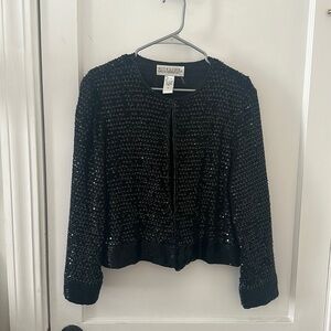 Unique Silk sequins beaded blazer/ open front jacket